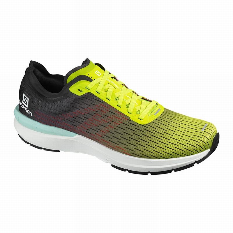 SALOMON SONIC 3 ACCELERATE Philippines - Men's Running Shoes - Yellow/White | 038275-RZM